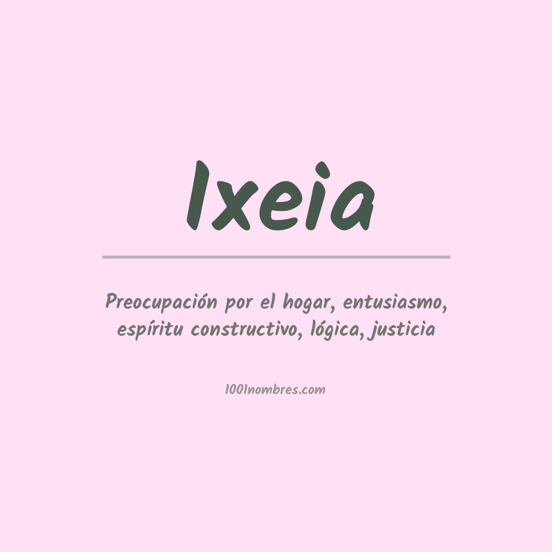 Significado del nombre Ixeia Significado del nombre Ixeia