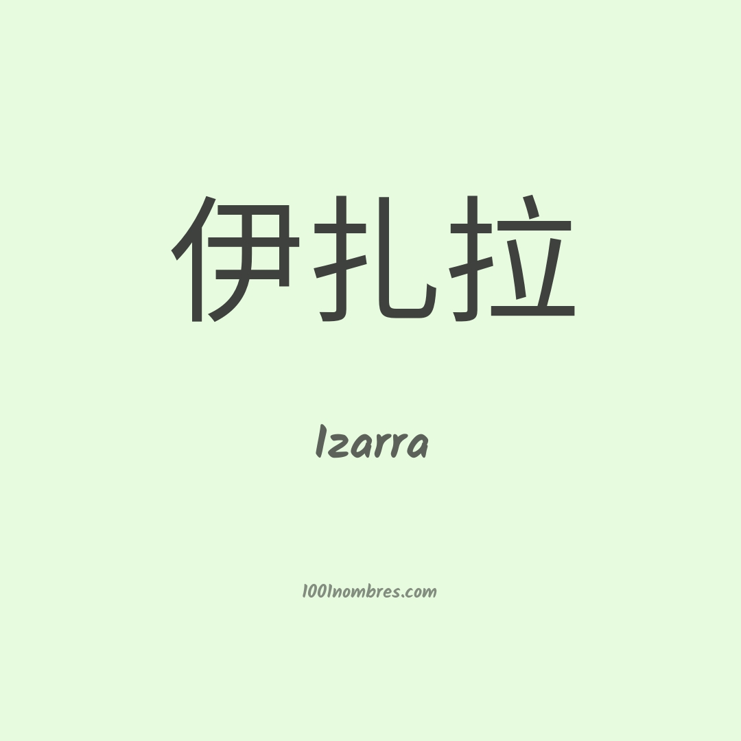 Izarra en chino Izarra en chino