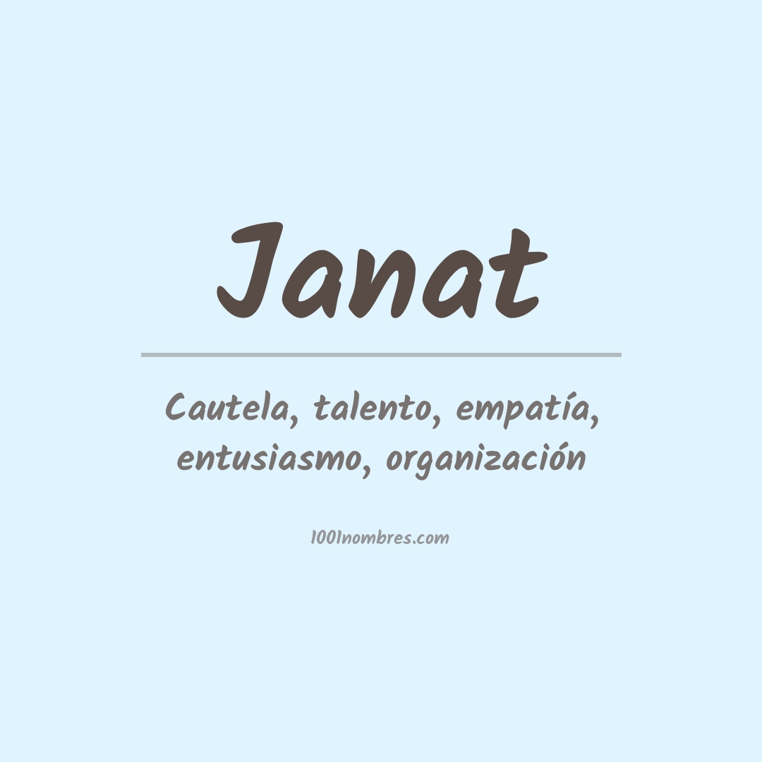 Significado del nombre Janat Significado del nombre Janat