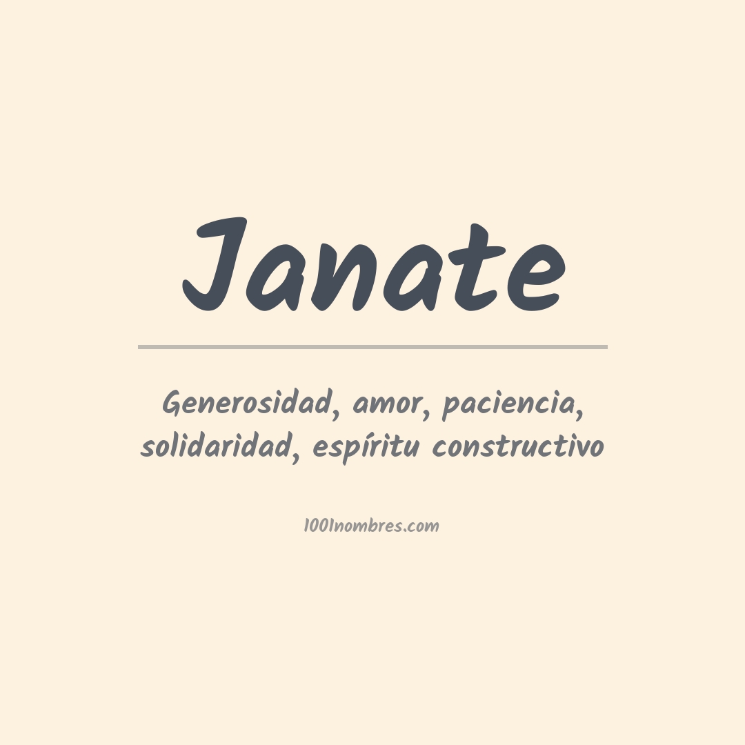 Significado del nombre Janate