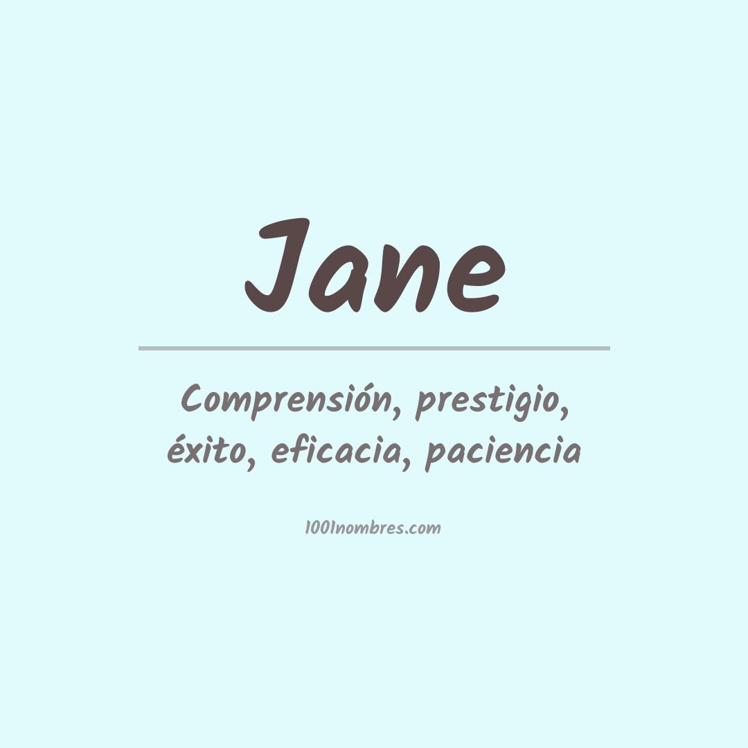 Significado del nombre Jane
