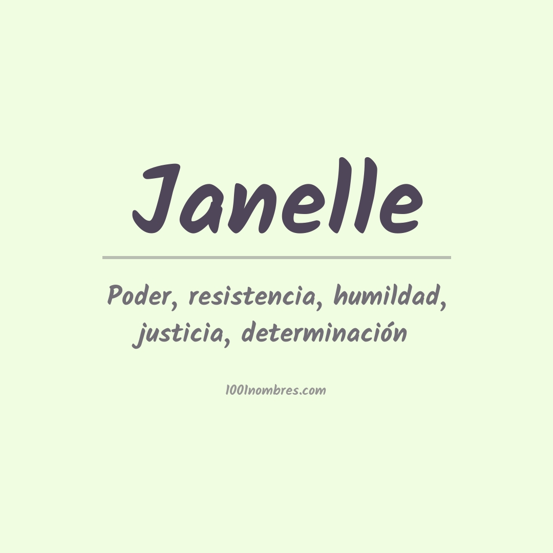 Significado del nombre Janelle