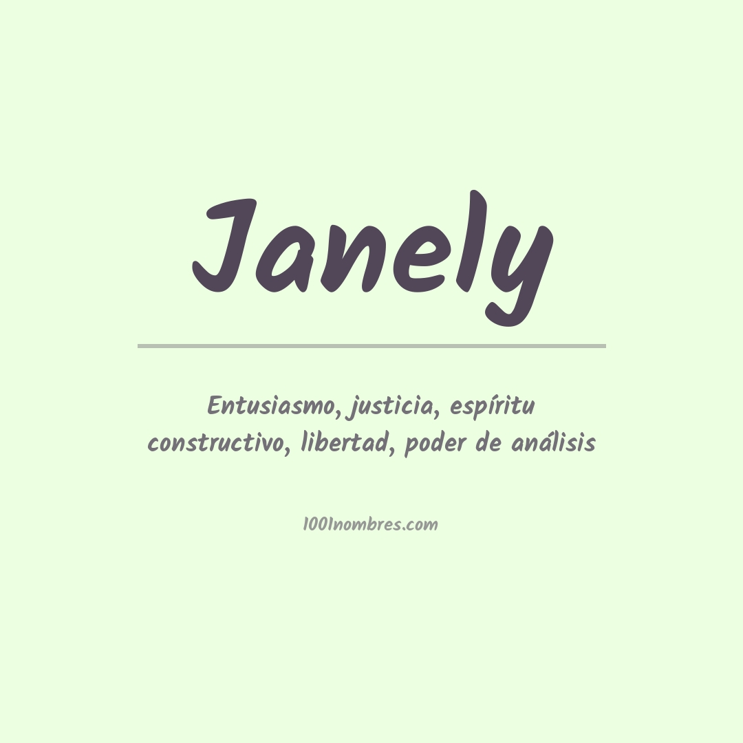 Significado del nombre Janely