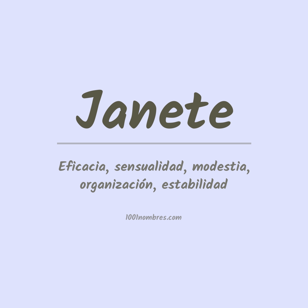 Significado del nombre Janete