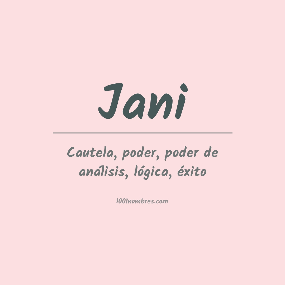 Significado del nombre Jani