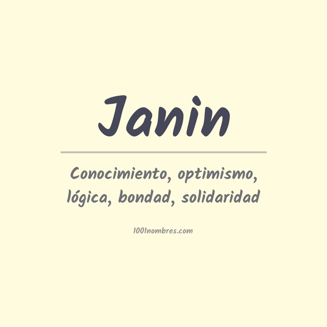 Significado del nombre Janin