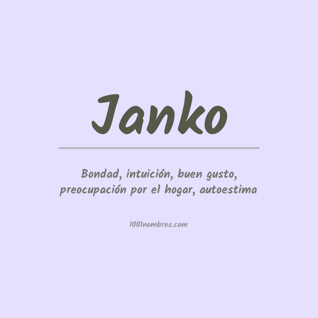 Significado del nombre Janko