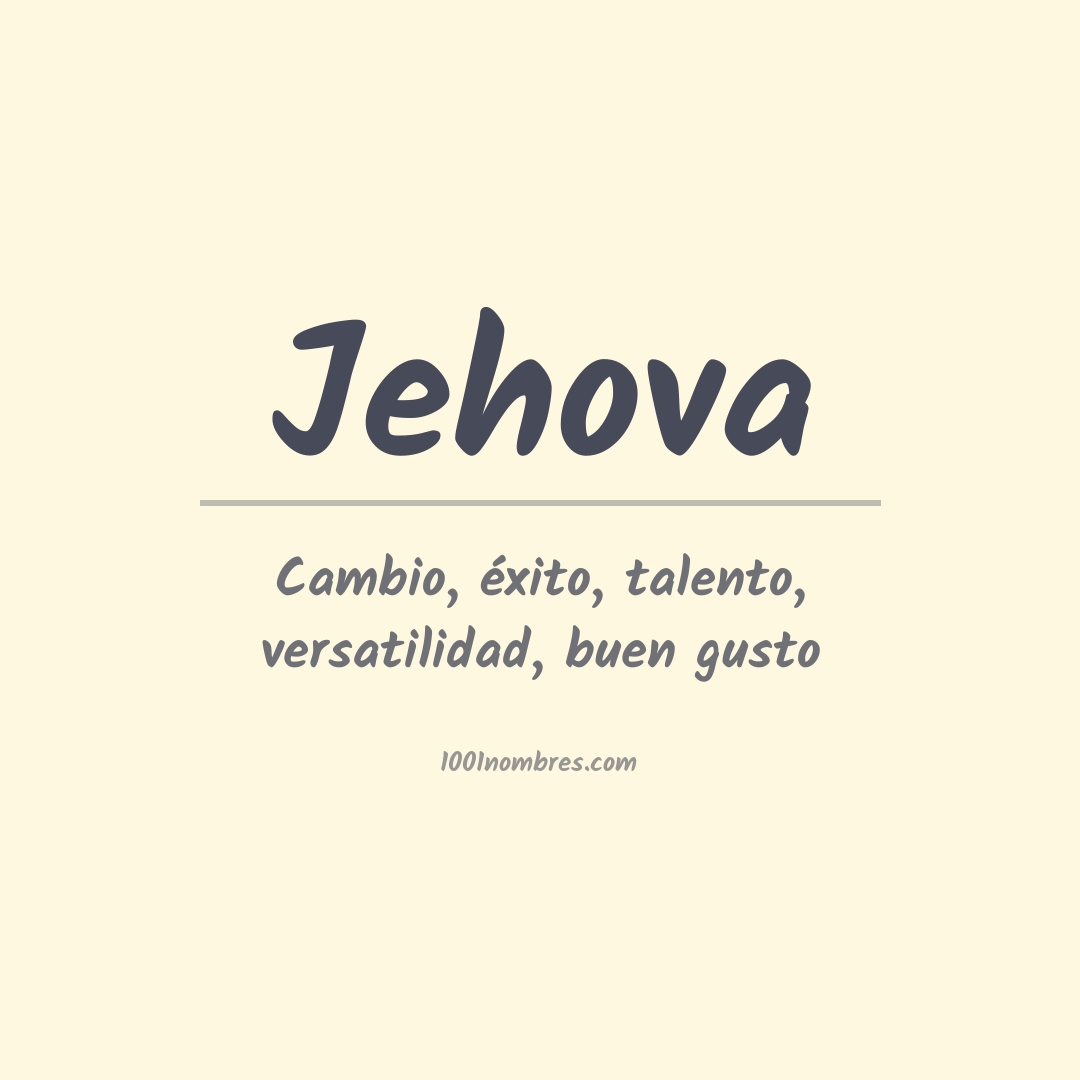 Significado del nombre Jehova