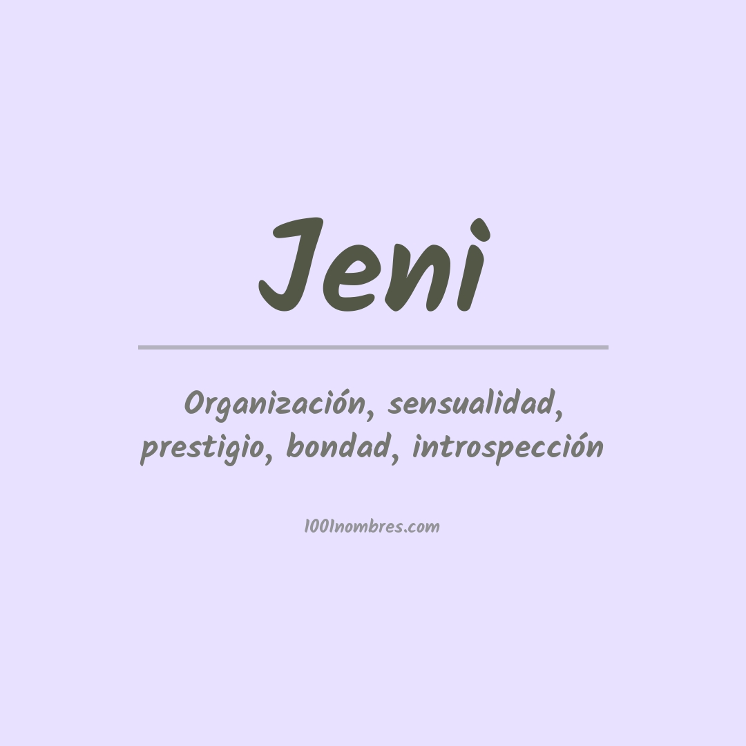 Significado del nombre Jeni