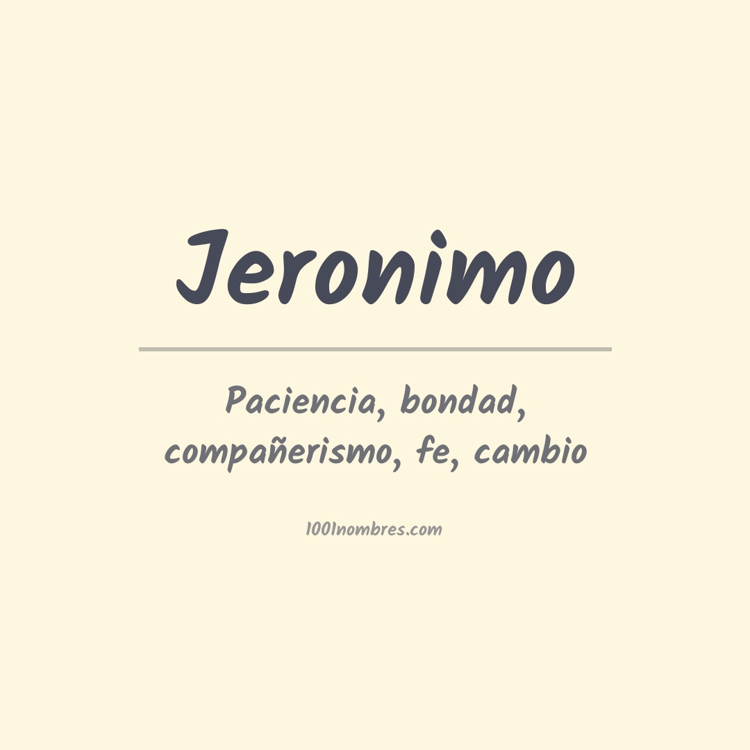 Significado del nombre Jeronimo