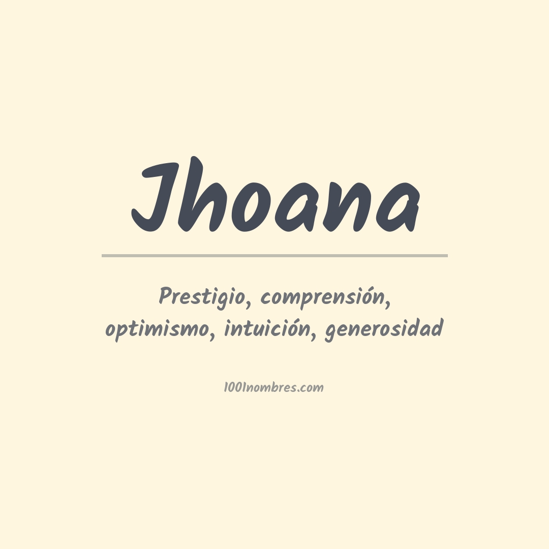 Significado del nombre Jhoana