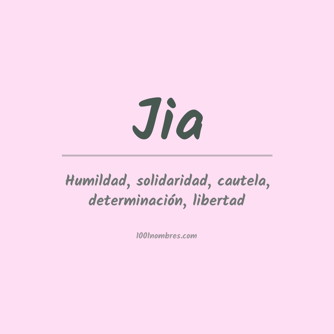 Significado del nombre Jia
