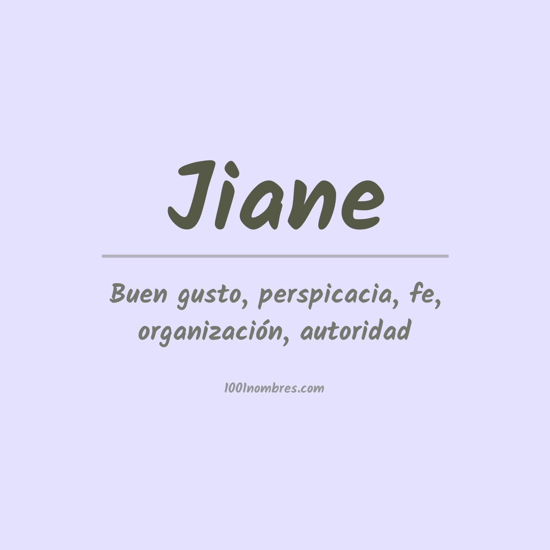 Significado del nombre Jiane