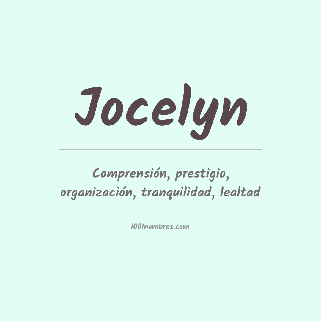 Significado del nombre Jocelyn