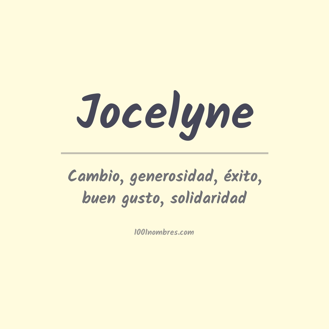 Significado del nombre Jocelyne