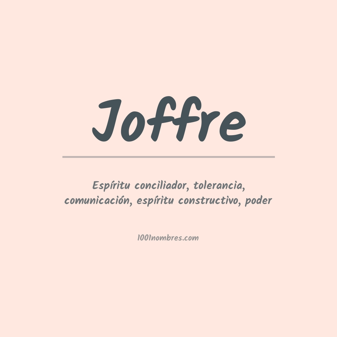 Significado del nombre Joffre