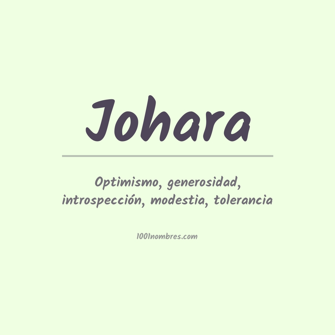 Significado del nombre Johara