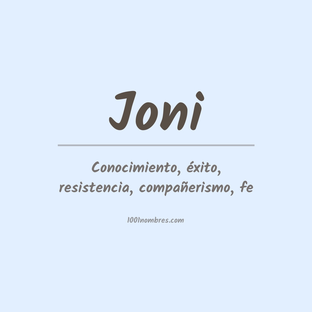 Significado del nombre Joni