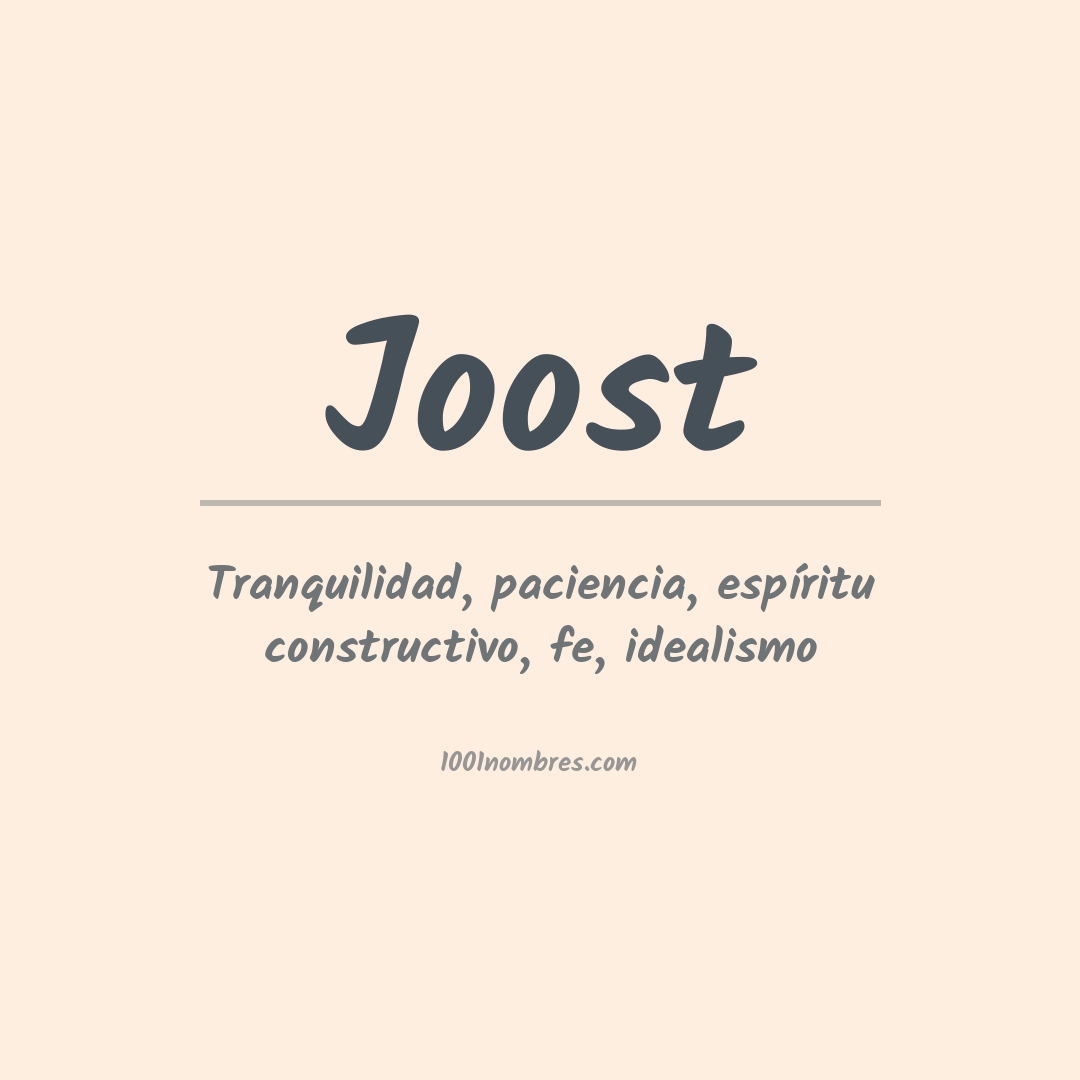 Significado del nombre Joost