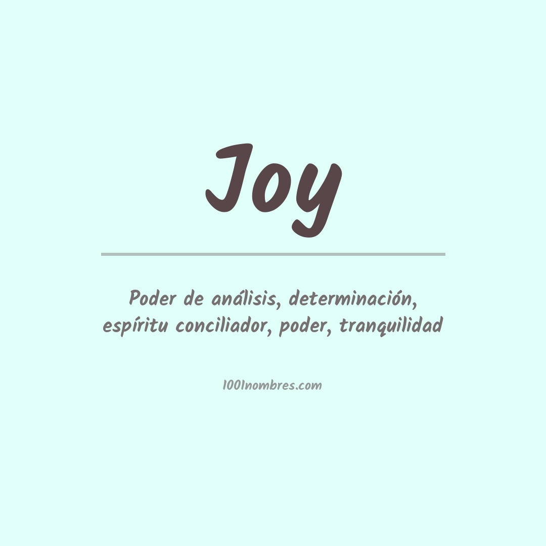 Significado del nombre Joy