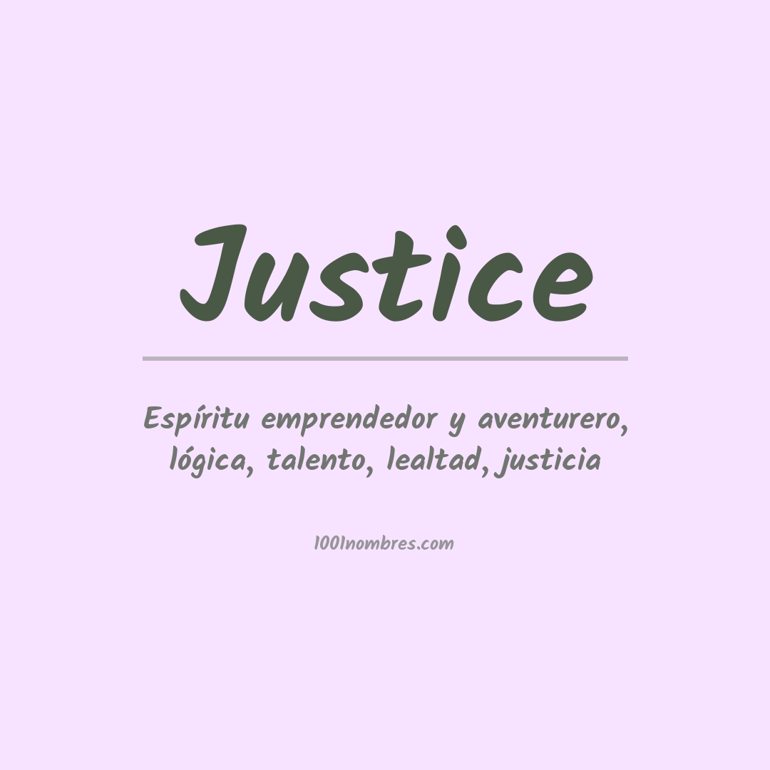 Significado del nombre Justice