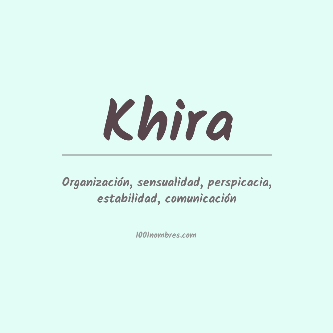 Significado del nombre Khira Significado del nombre Khira