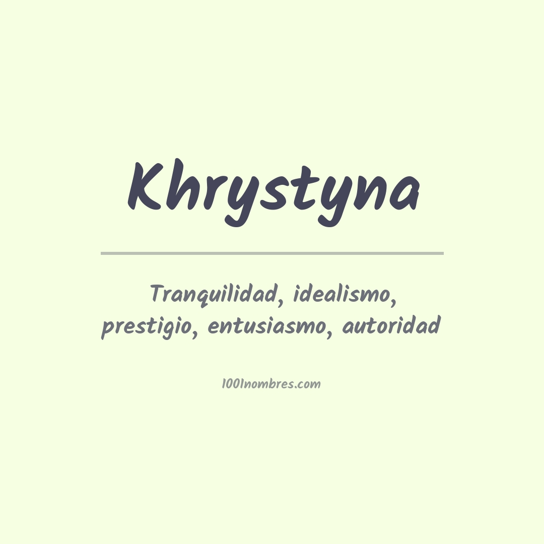 Significado del nombre Khrystyna