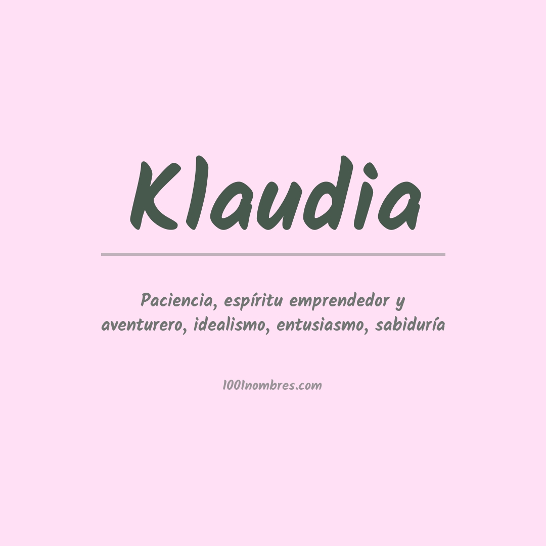 Significado del nombre Klaudia