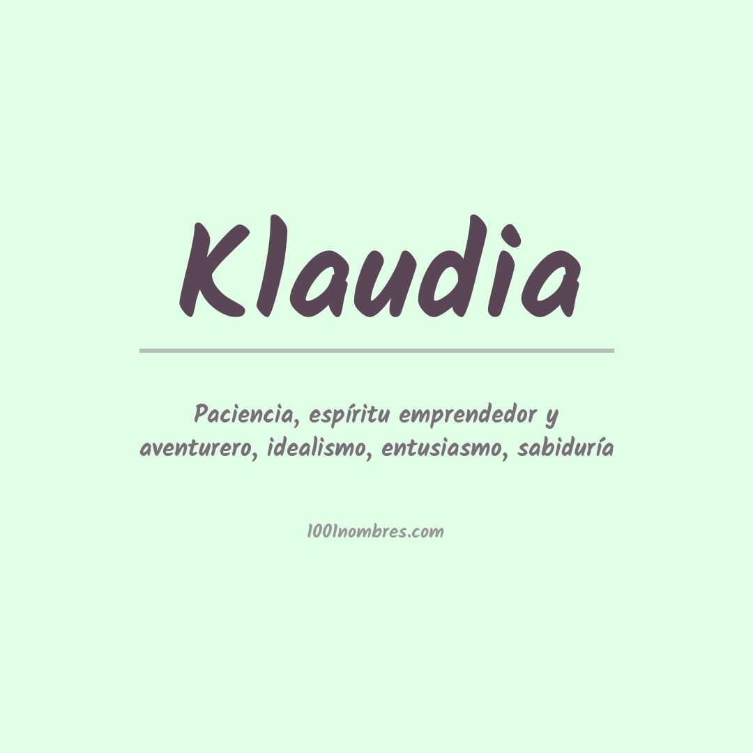 Significado del nombre Klaudia