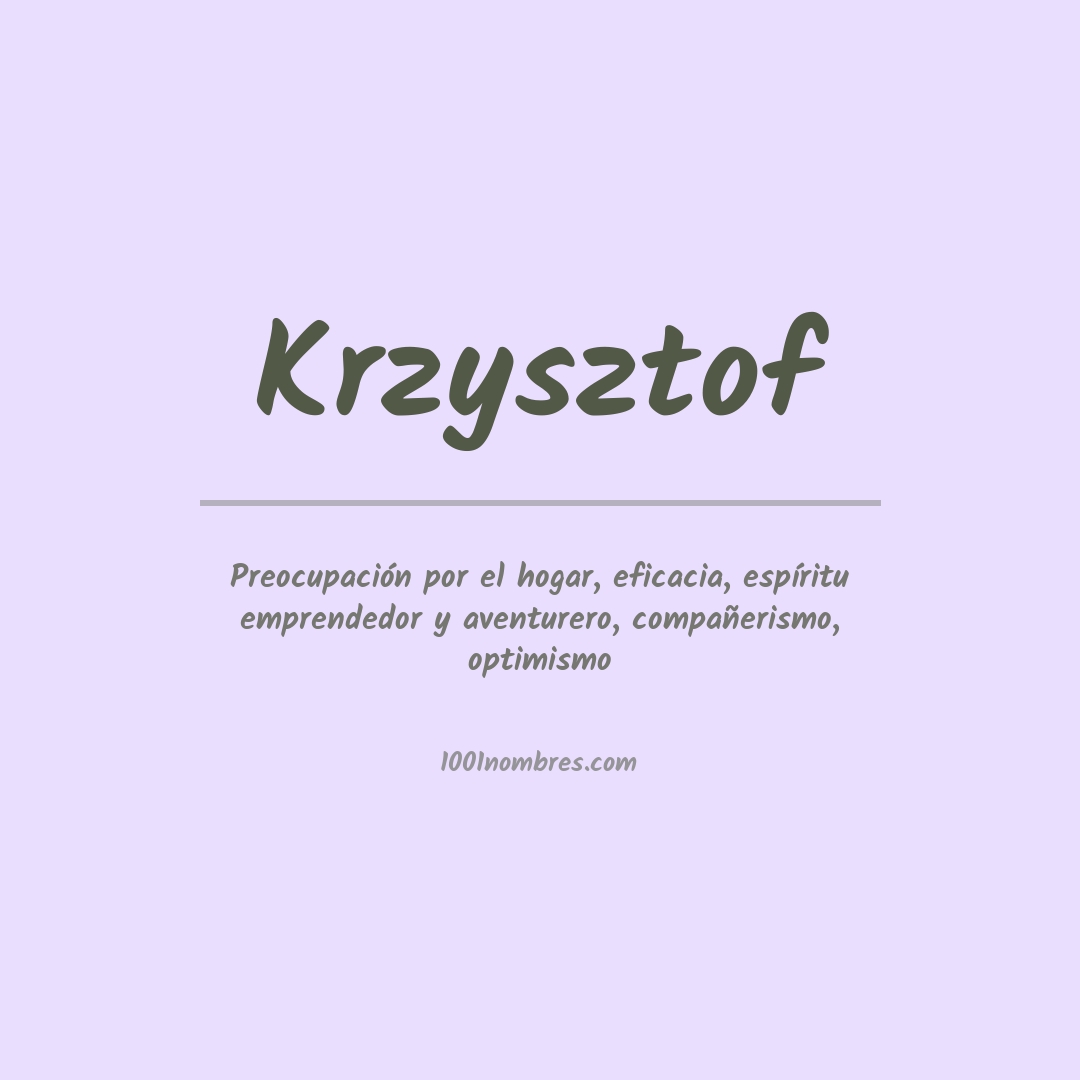 Significado del nombre Krzysztof