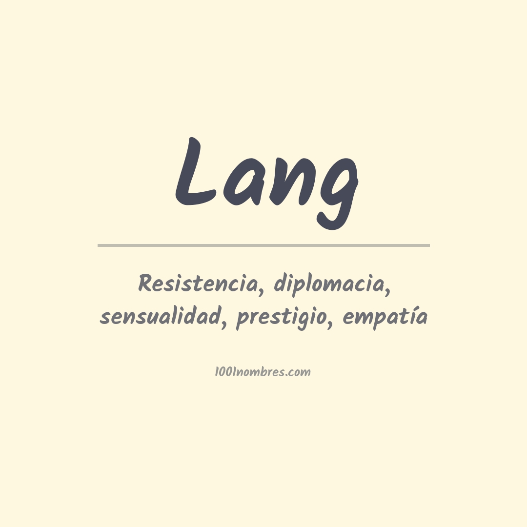 Significado del nombre Lang