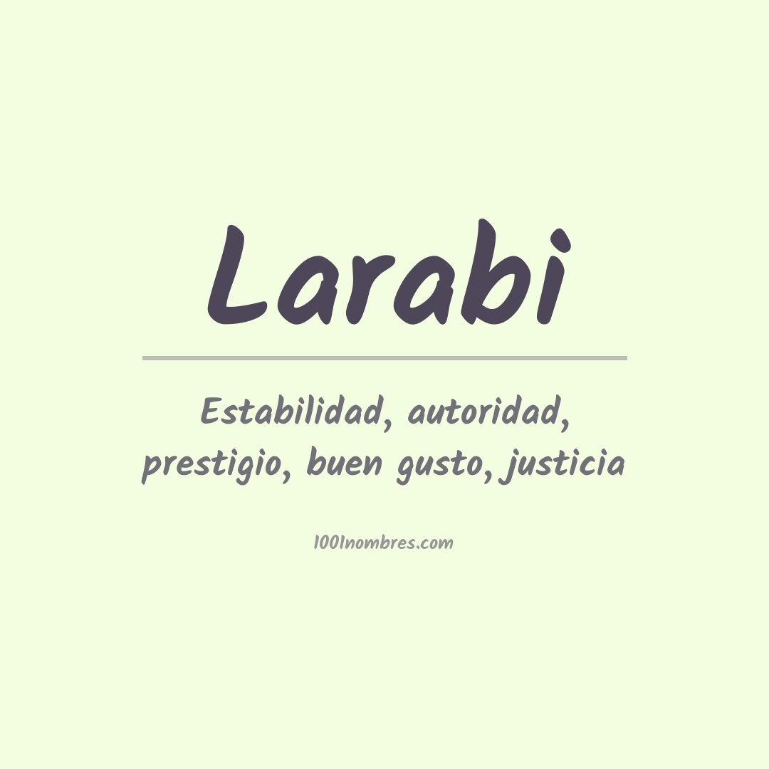 Significado del nombre Larabi