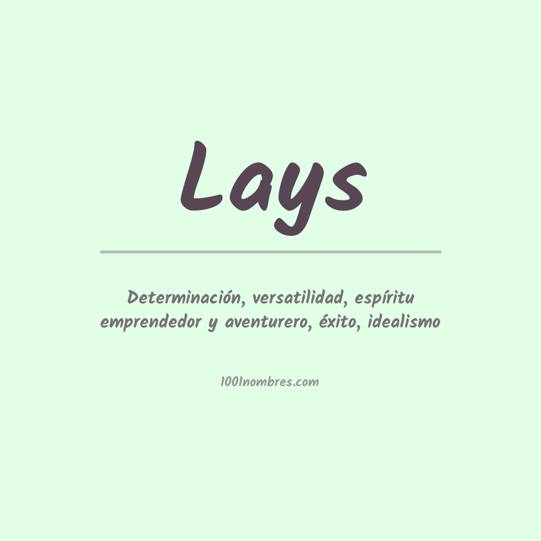 Significado del nombre Lays