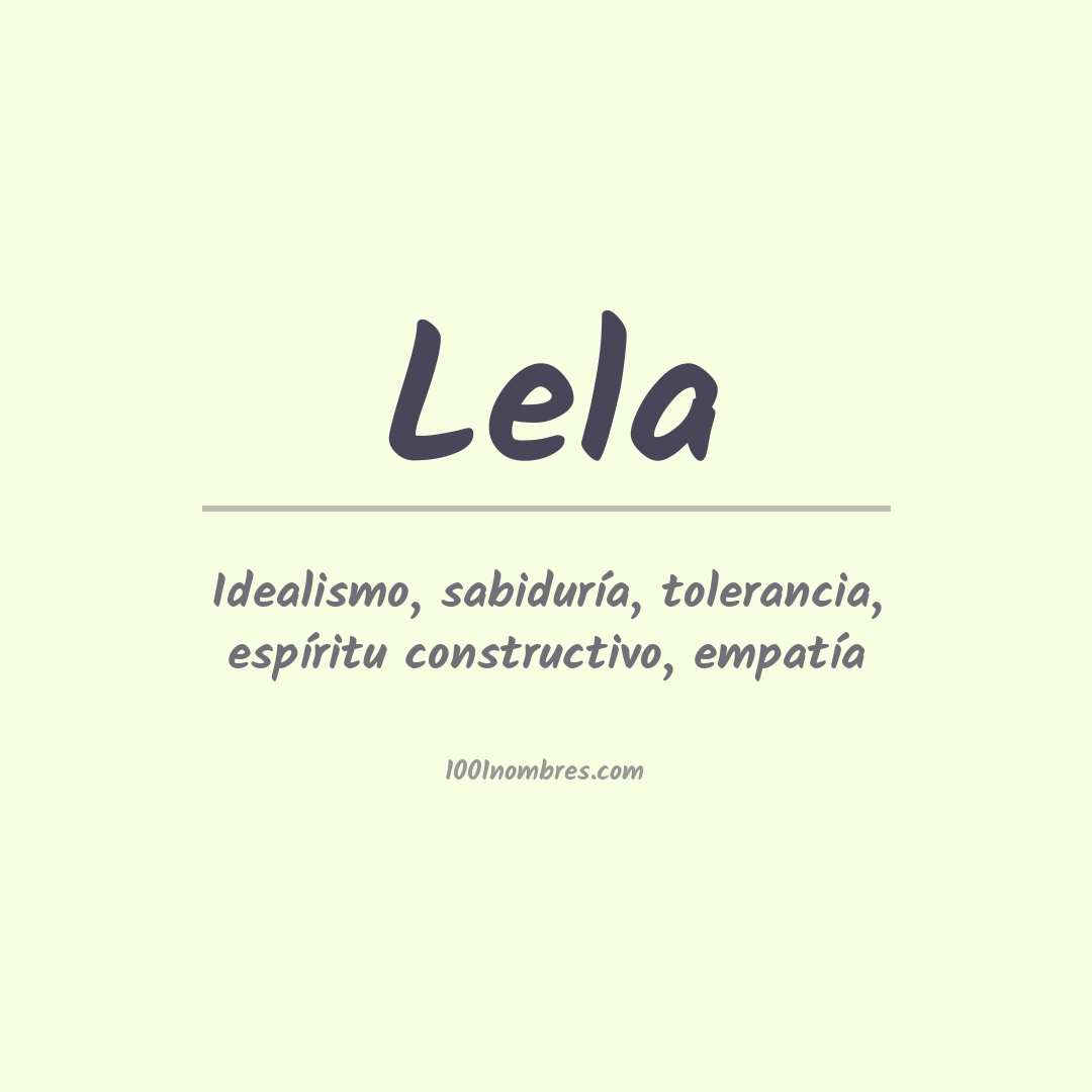 Significado del nombre Lela