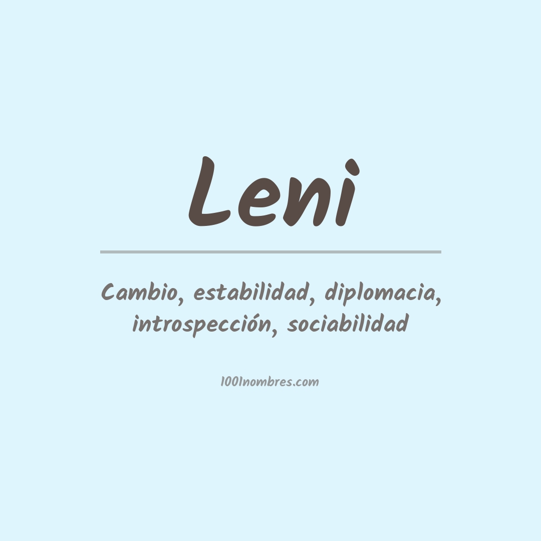 Significado del nombre Leni