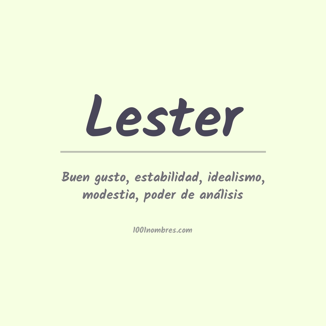 Significado del nombre Lester