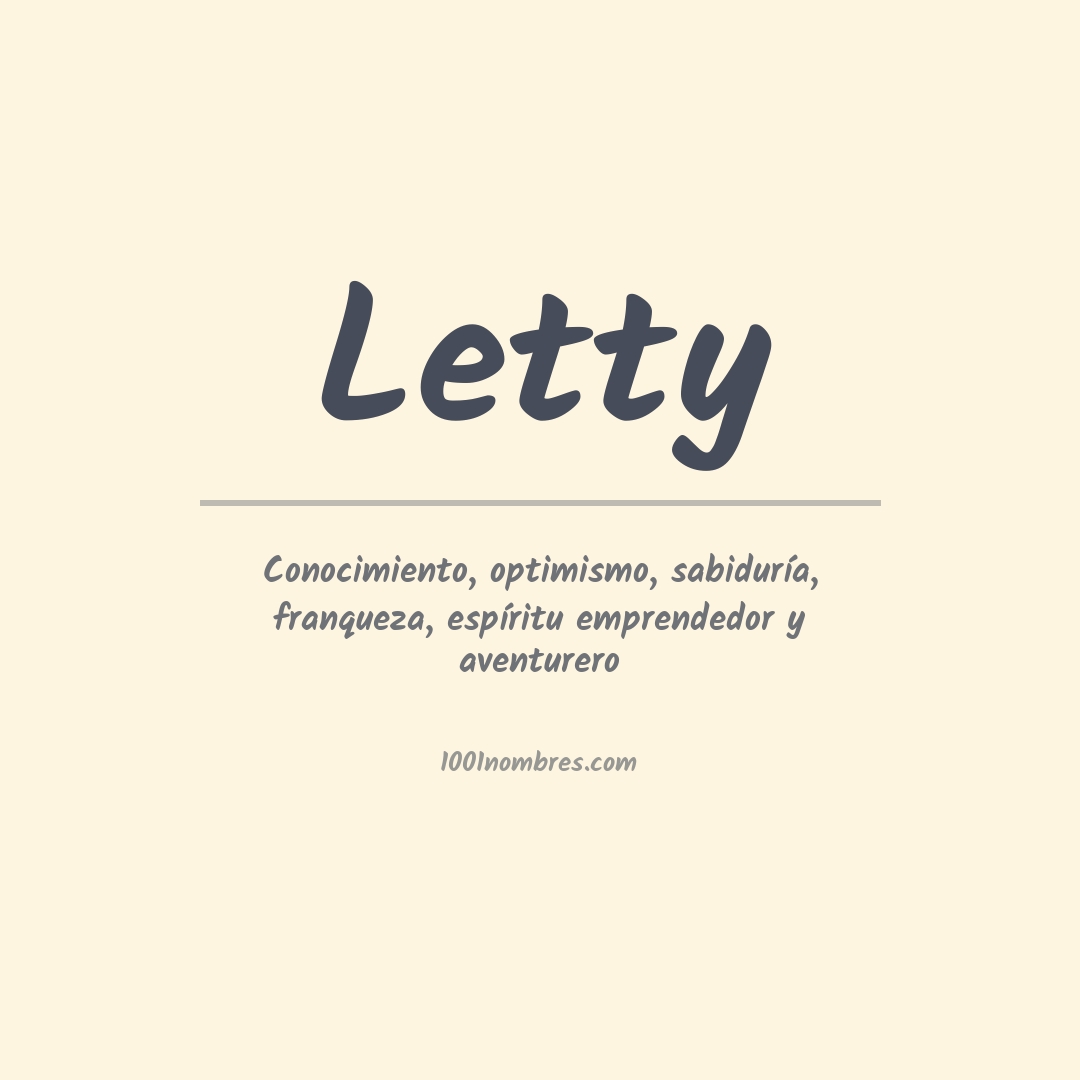 Significado del nombre Letty