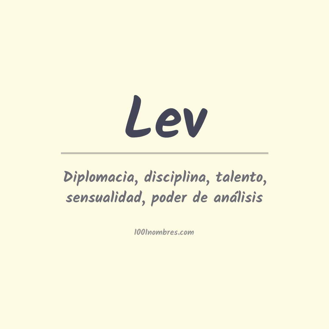 Significado del nombre Lev