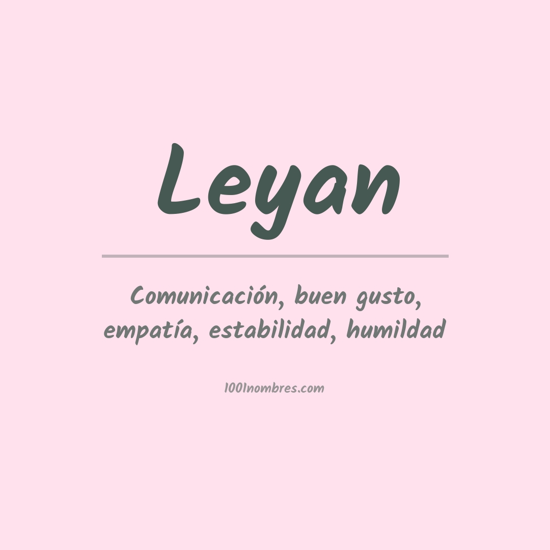 Significado del nombre Leyan Significado del nombre Leyan