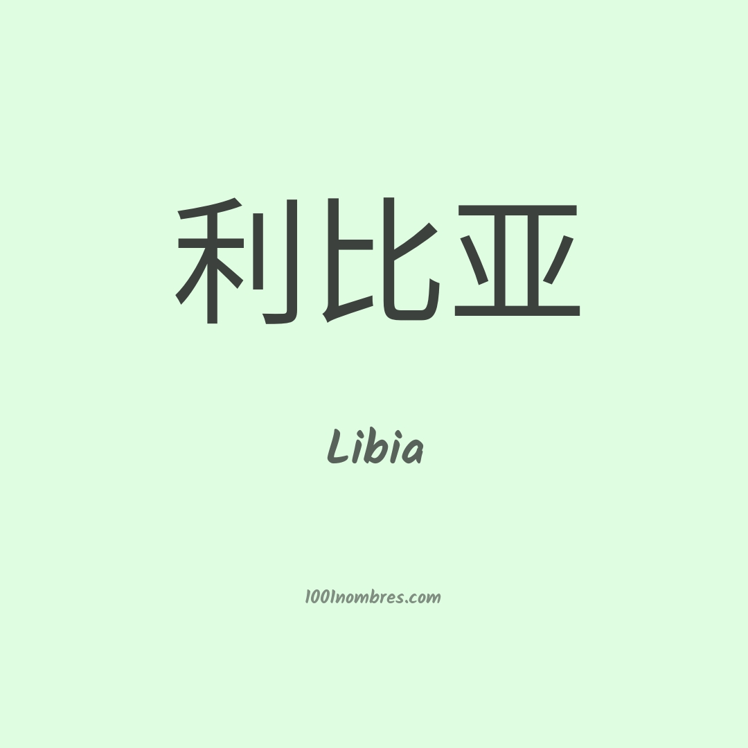 Libia en chino Libia en chino