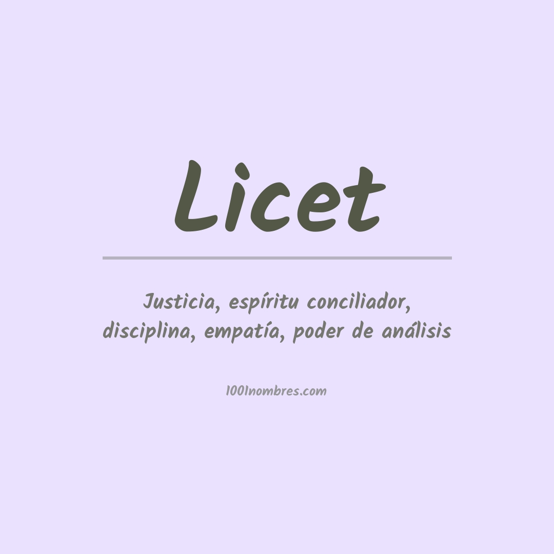 Significado del nombre Licet