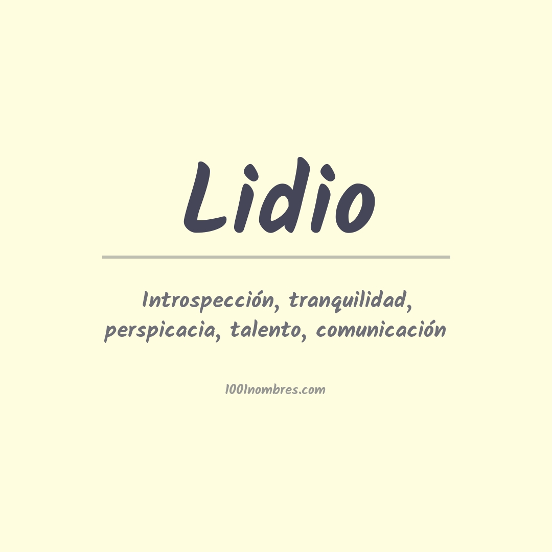 Significado del nombre Lidio