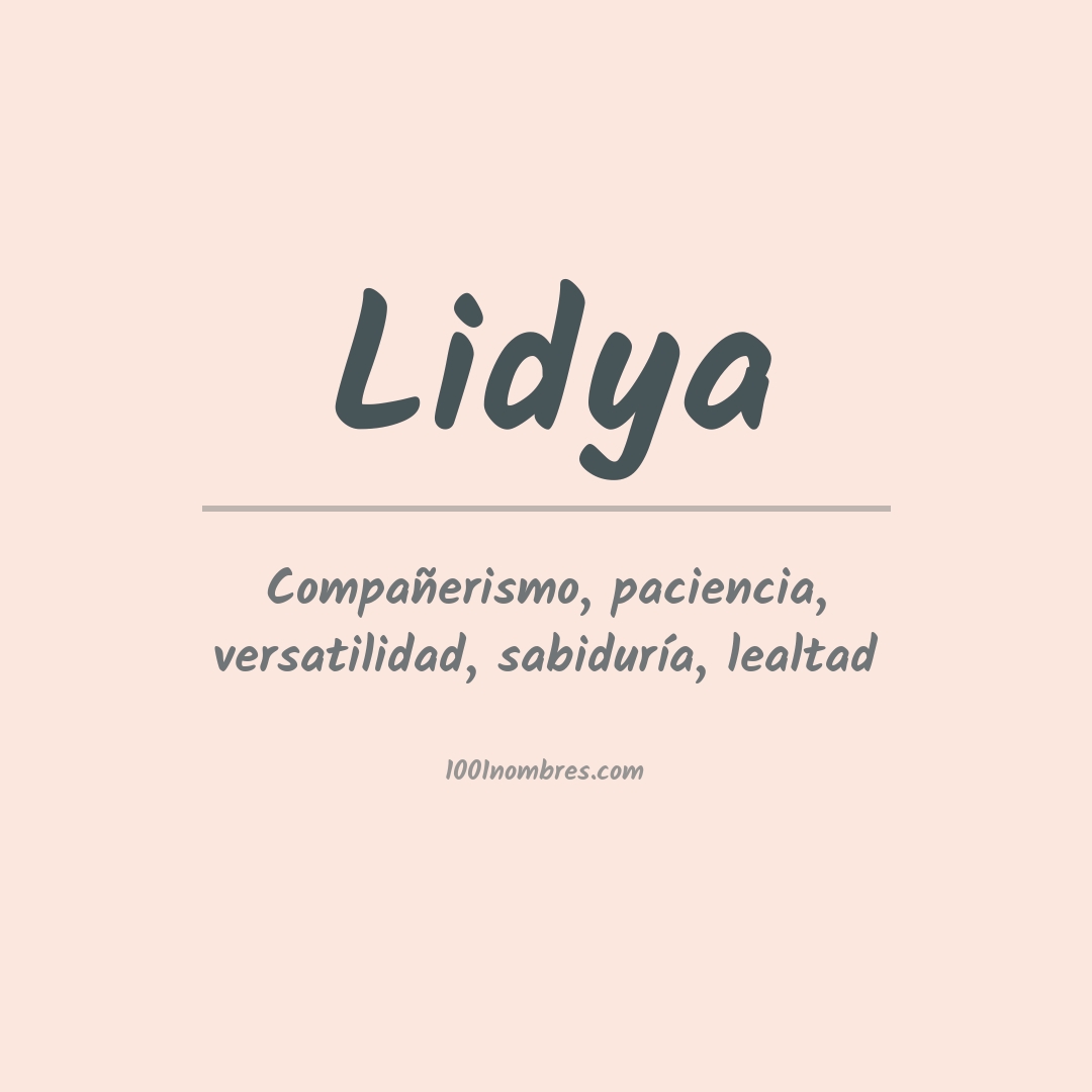 Significado del nombre Lidya