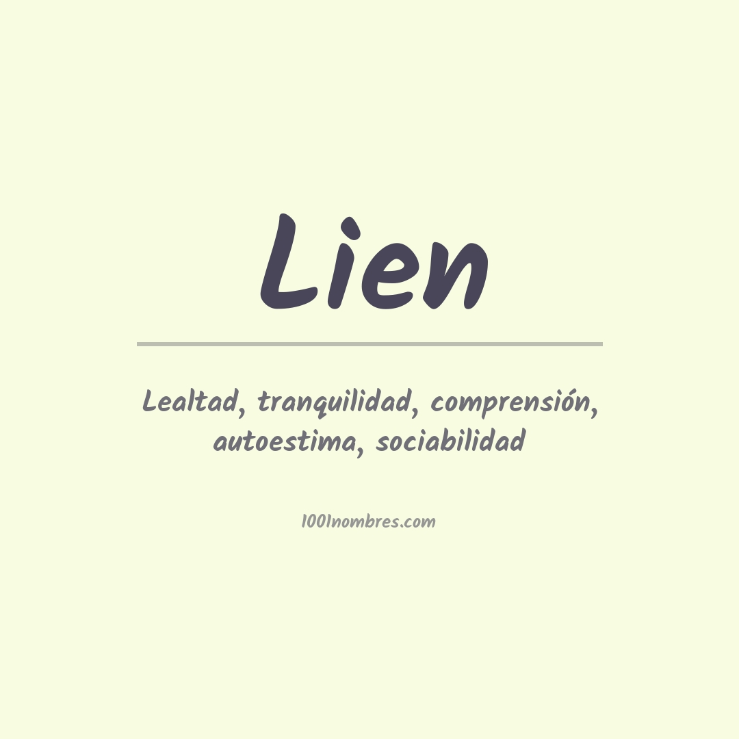Significado del nombre Lien
