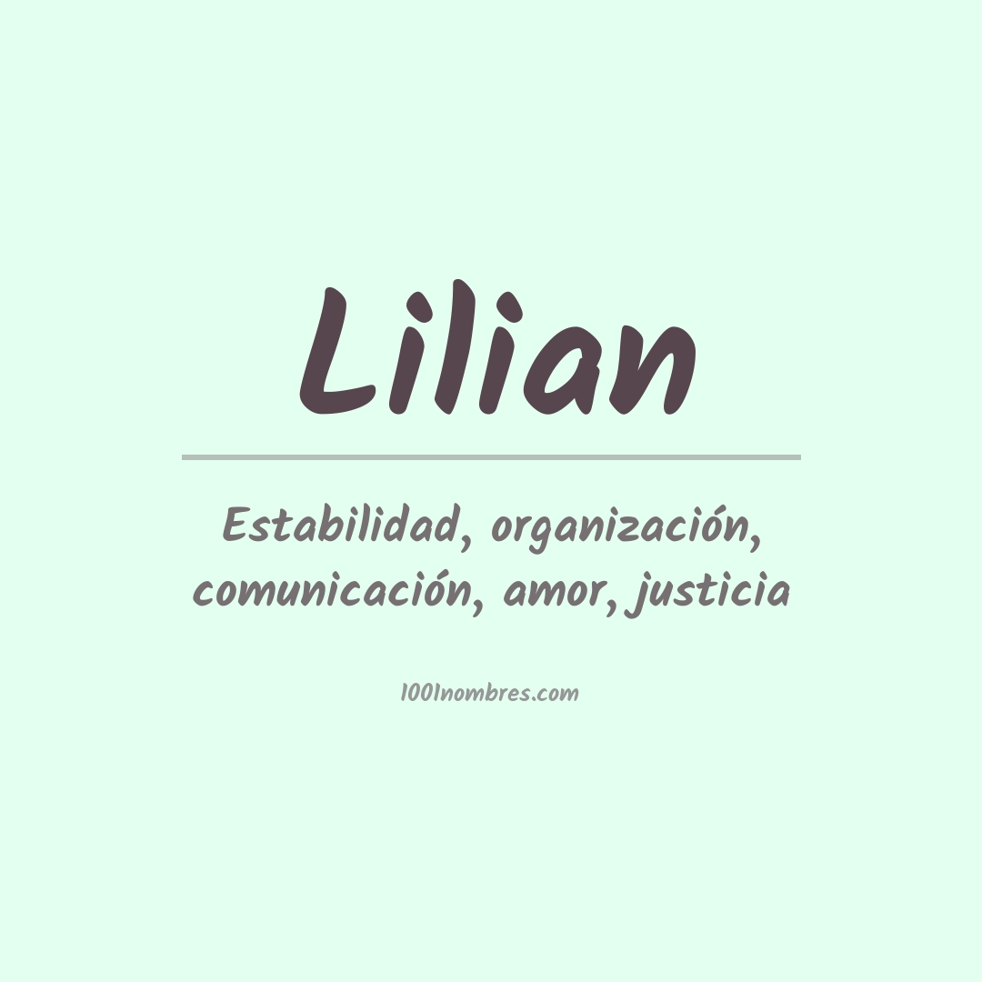 Significado del nombre Lilian