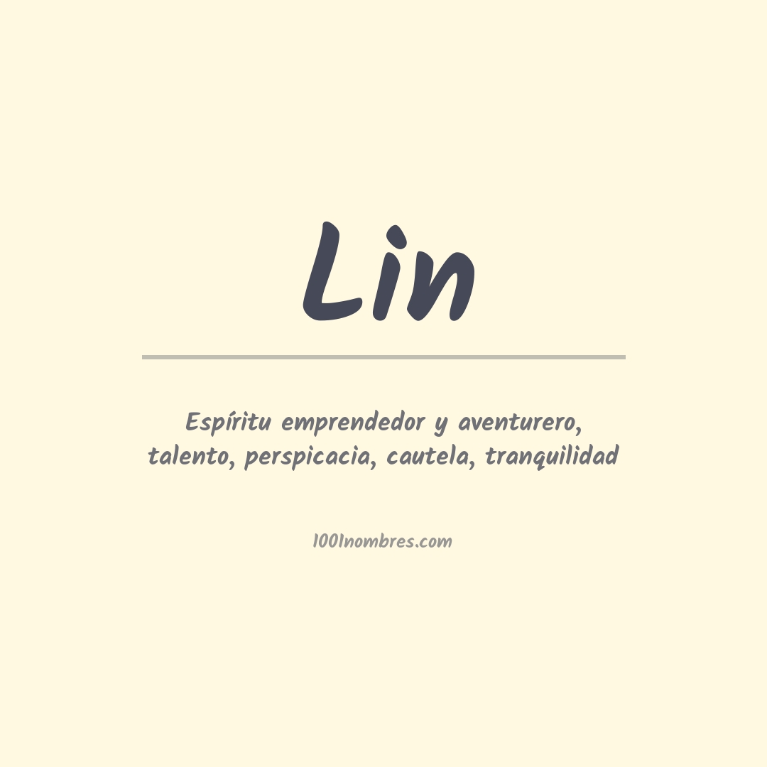 Significado del nombre Lin