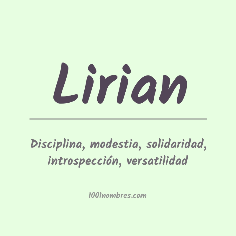 Significado del nombre Lirian