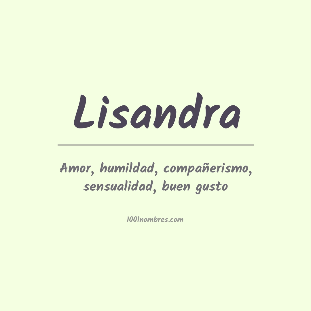 Significado del nombre Lisandra