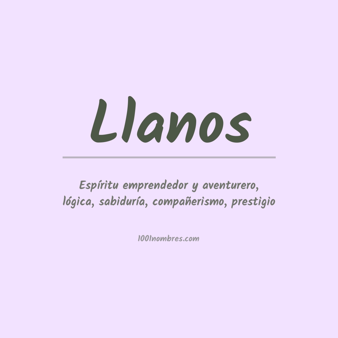 Significado del nombre Llanos