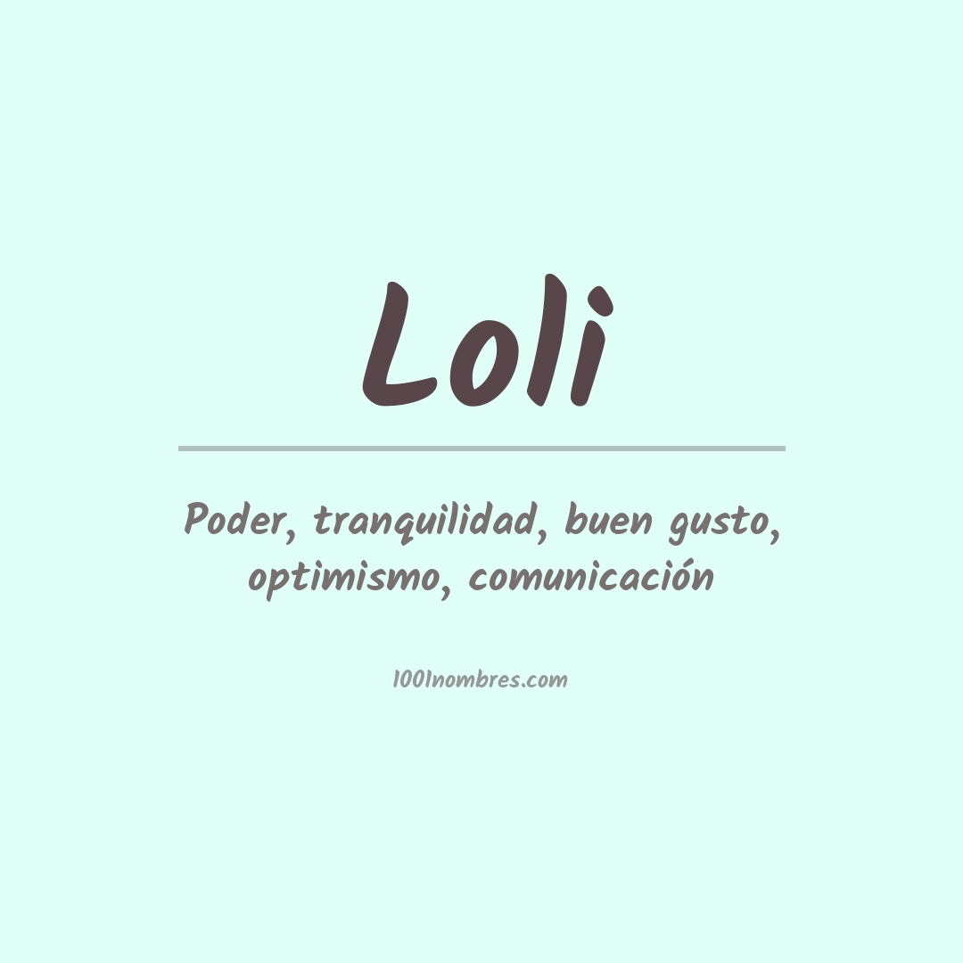 Significado del nombre Loli